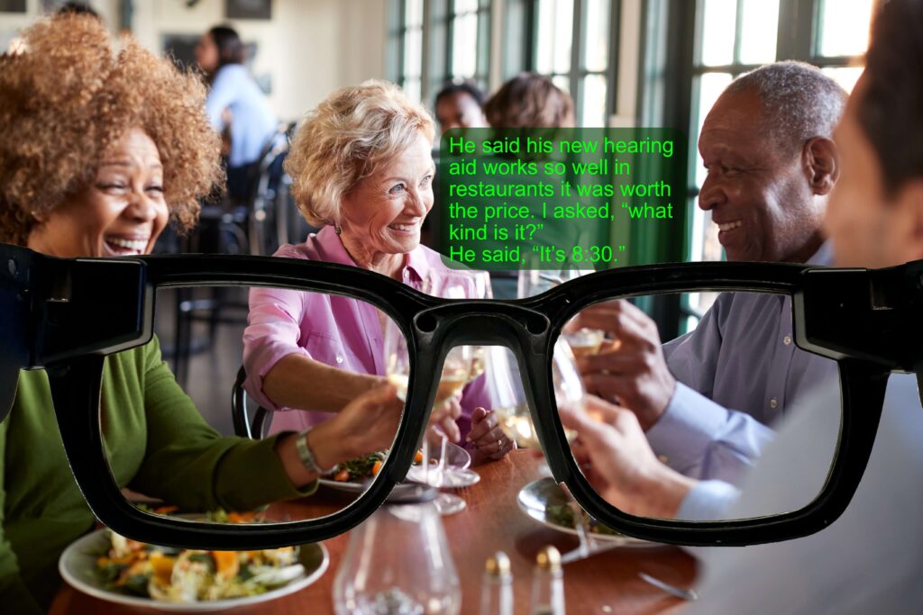 Example of how the XanderGlasses provide real-live captioning to conversations