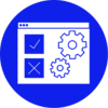 checkboxes and gears, illustrating step 3, testing